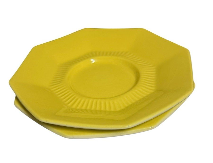 Nikko Classic Collection Daffodil Octagonal Saucers Set 2 6 1/8” Japan