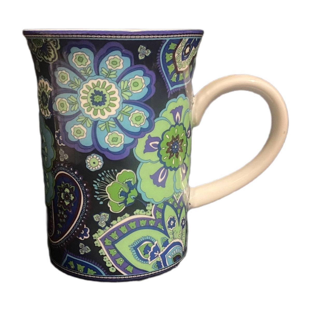 Vera Bradley BLUE RHAPSODY Mug (N0 Lid)  8 oz Coffee Tea Cup White Blue Floral