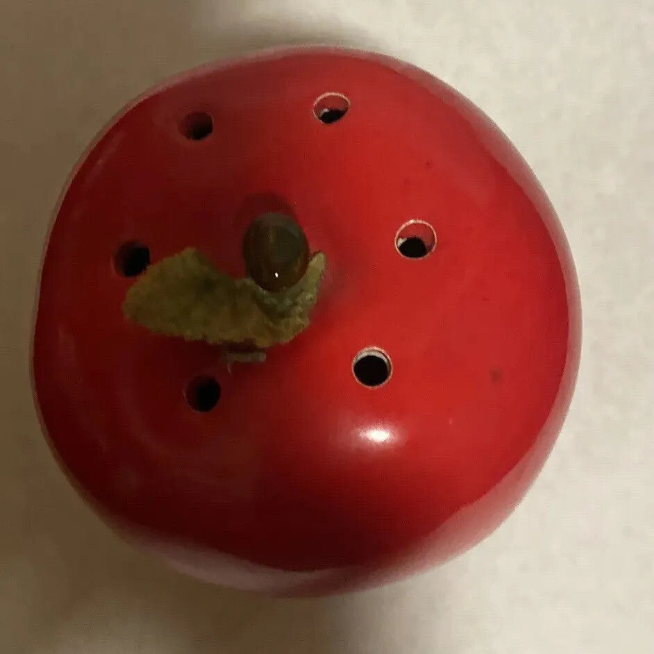 Rare Ceramic Potpourri Scent Aromatic Shaker Decorative Vanity Bath Red Apple