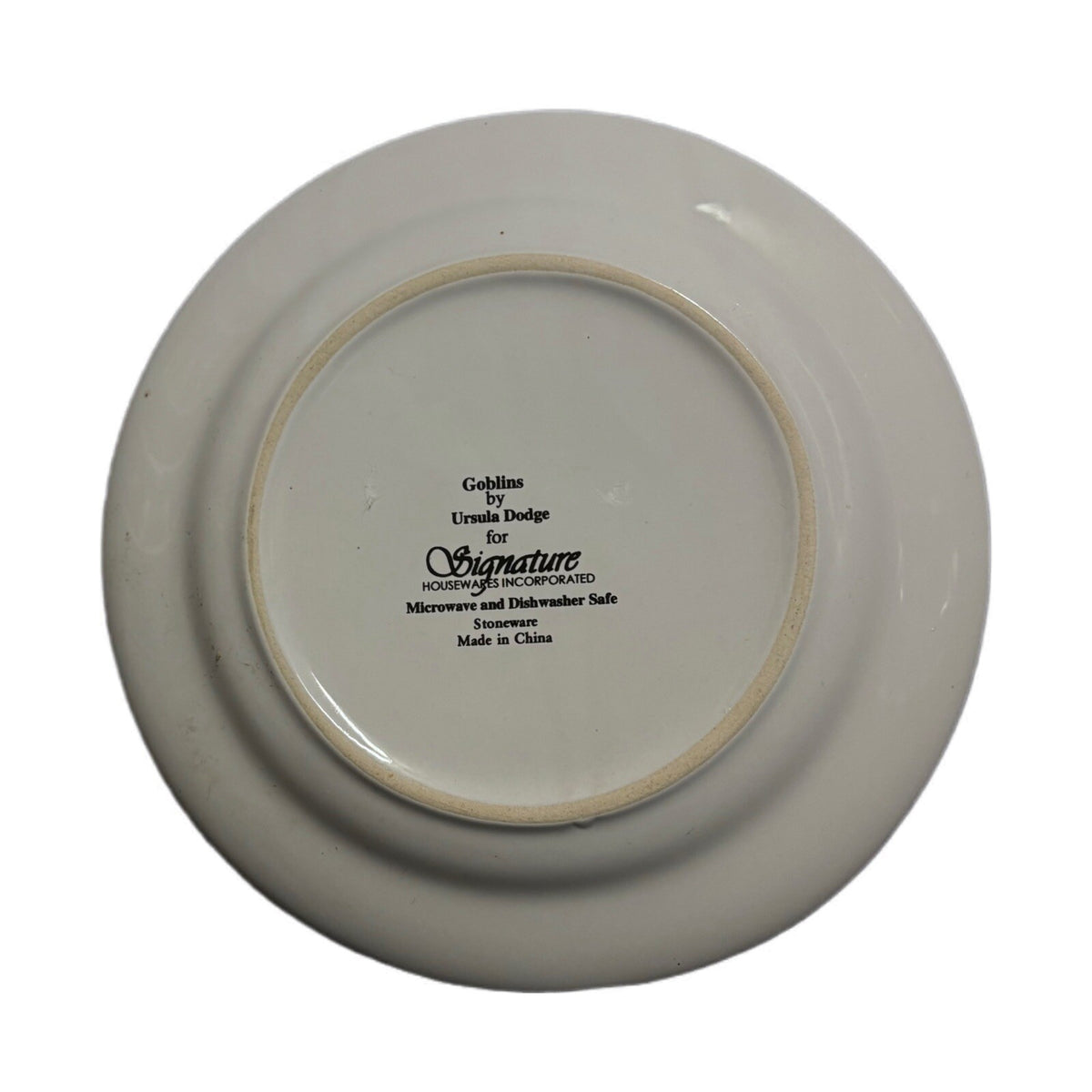 Ursula Dodge GOBLINS 3-Salad Plates Signature Halloween Ceramic Dessert Dish