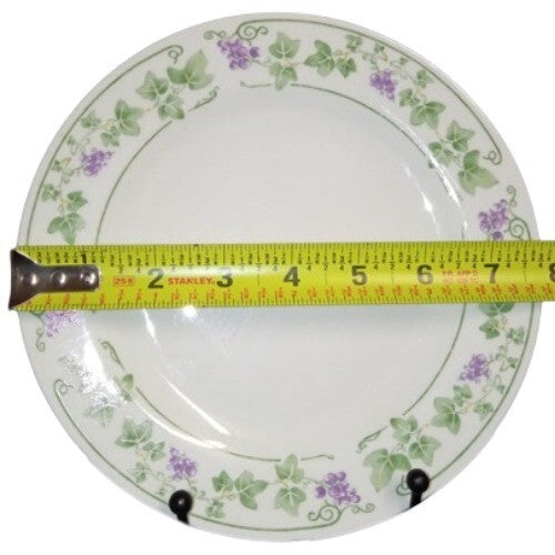 Gibson ENGLISH IVY Salad Plate 7 ¾” D Purple Grapes & Trim Green Leaves Dessert