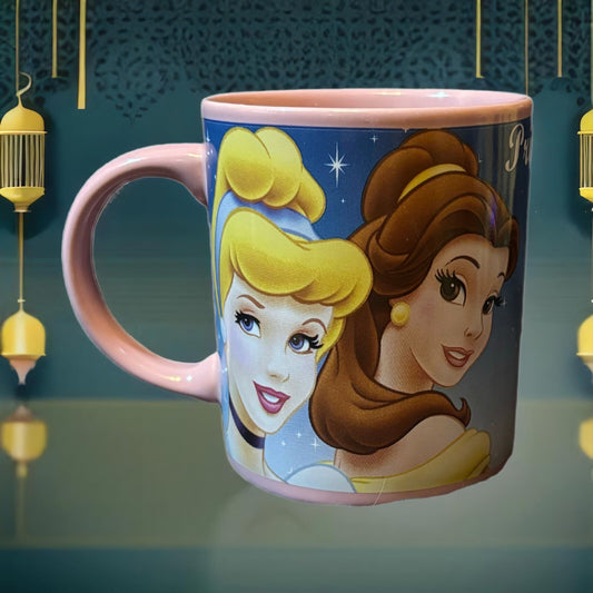 DISNEY PRINCESS Mug Ceramic Coffee Tea Cup Pink Interior