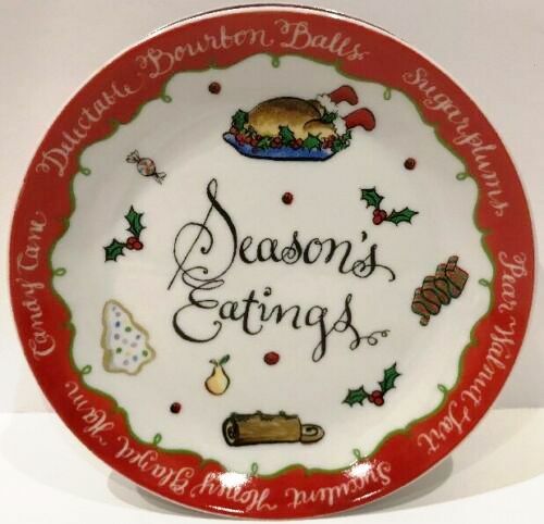 JILL SEALE 4 Dessert Plates Season's Eatings Collection Boston Warehouse 2004