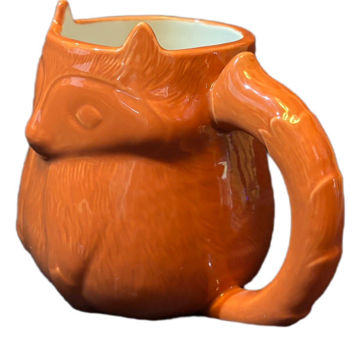 Holiday Home HARVEST Mug Orange FOX 3D Face Ceramic Figural Coffee Tea Cup