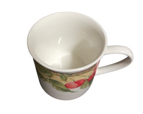 Gibson Designs FRUIT GROVE 6-Cups & 6-Saucers Peaches Cherries Grapes Tea Coffee
