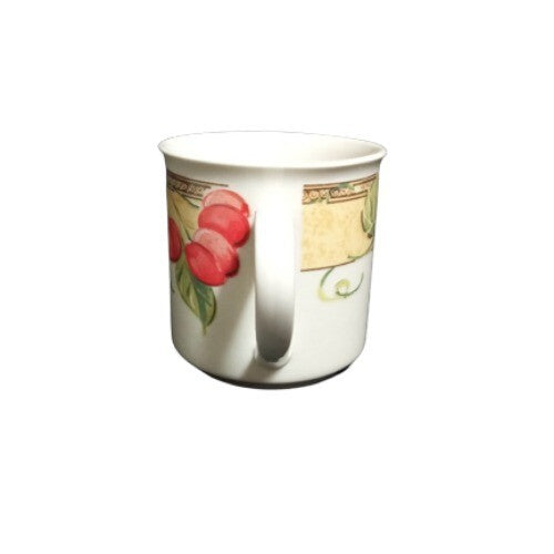 Gibson Designs FRUIT GROVE 6-Cups & 6-Saucers Peaches Cherries Grapes Tea Coffee
