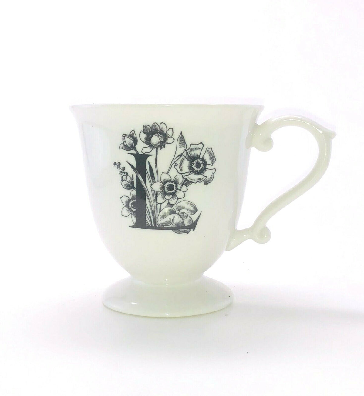 Anthropologie Monogram Pedestal Coffee Mug Personalized Name Cup Initial 