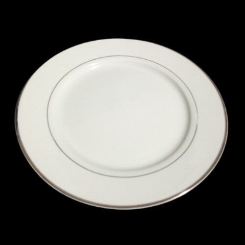 Gibson Designs ANNIVERSARY PLATINUM Salad Plate White China 7 5/8" D Dinnerware