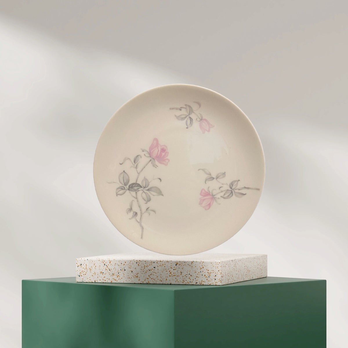 Harmony House SOPHISTICATED LADY 4-Salad Plates Japan Porcelain Pink Roses