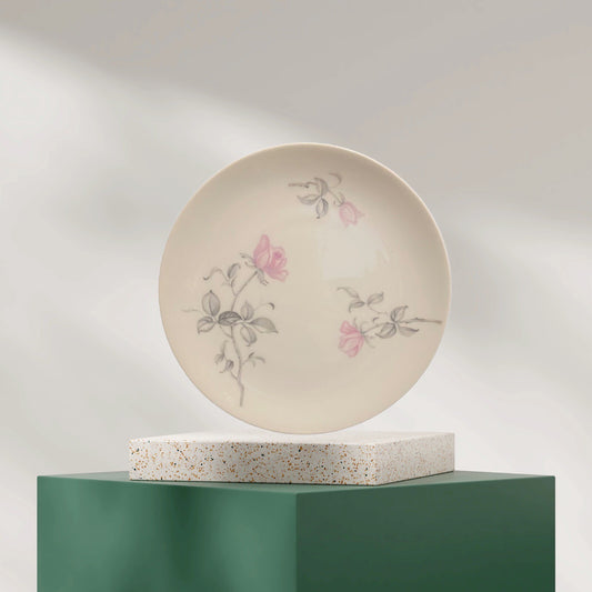 Harmony House SOPHISTICATED LADY 4-Salad Plates Japan Porcelain Pink Roses
