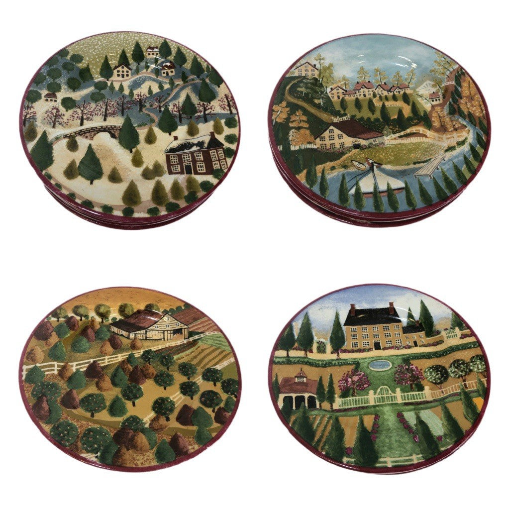 Block COUNTRY VILLAGE  Set of 4 Salad/ Dessert Plates by Gear 1995