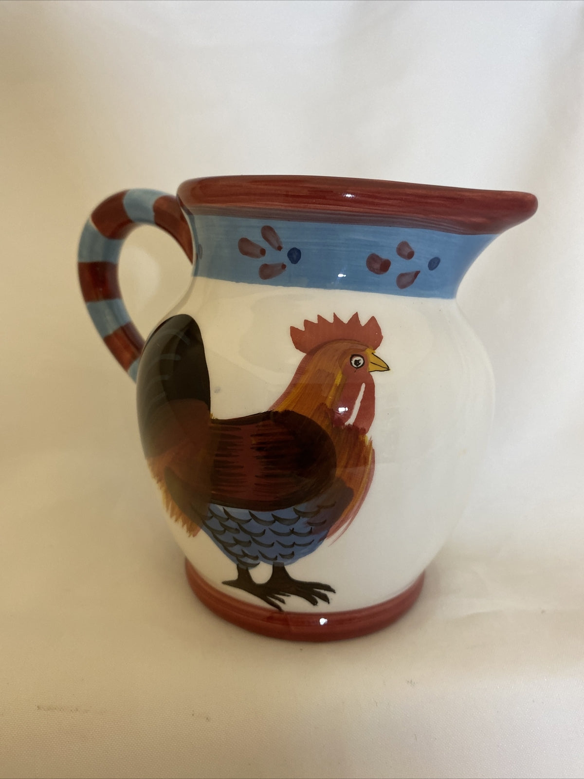 Milson & Louis Hand Painted Rooster Creamer Milk Pitcher