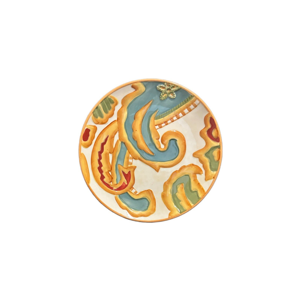 Fitz And Floyd 2-Salad Plates CARISSA PAISLEY Embossed Luncheon Dessert Dish