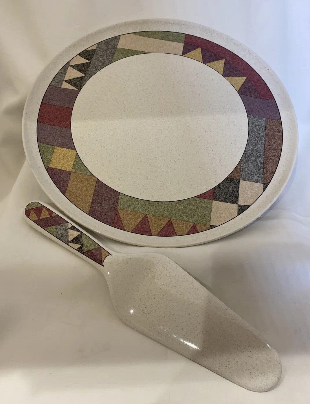 Studio Nova Palm Desert Cake Plate & Server 12.5” Y2216 Southwestern Geometric