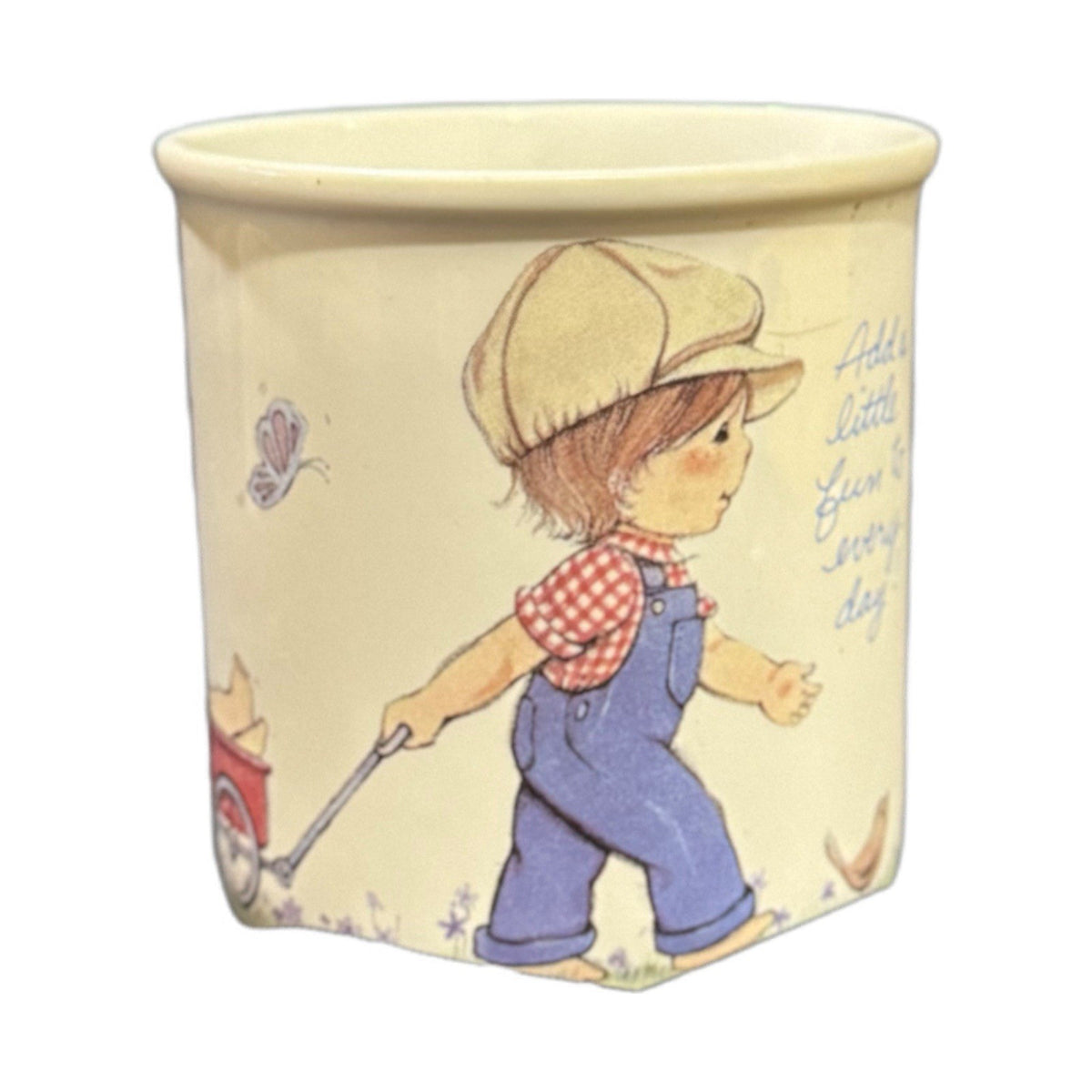 Sweet Me American Greetings Mug Wagon Bunny Girl Vintage 1984 Japan 3.5”x3.25”