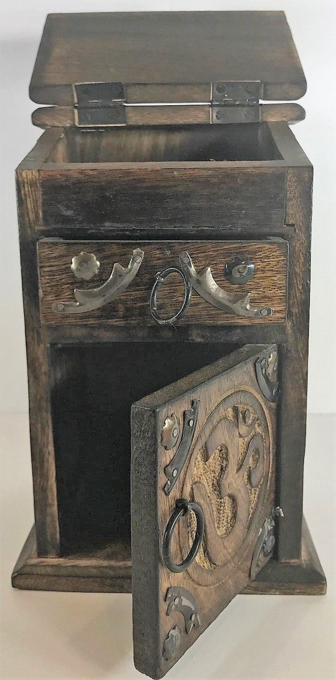 Vintage Look Mango Wood Jewelry Box Organizer Hand-Carved Treasure Chest 8.5" H