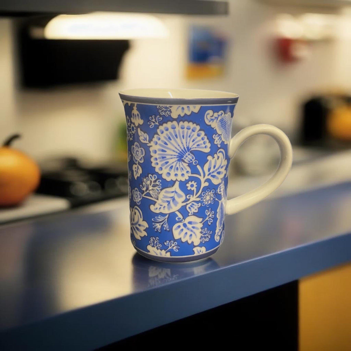 Vera Bradley BLUE LAGOON Mug (N0 Lid)  8 oz Coffee Tea Cup White Blue Floral