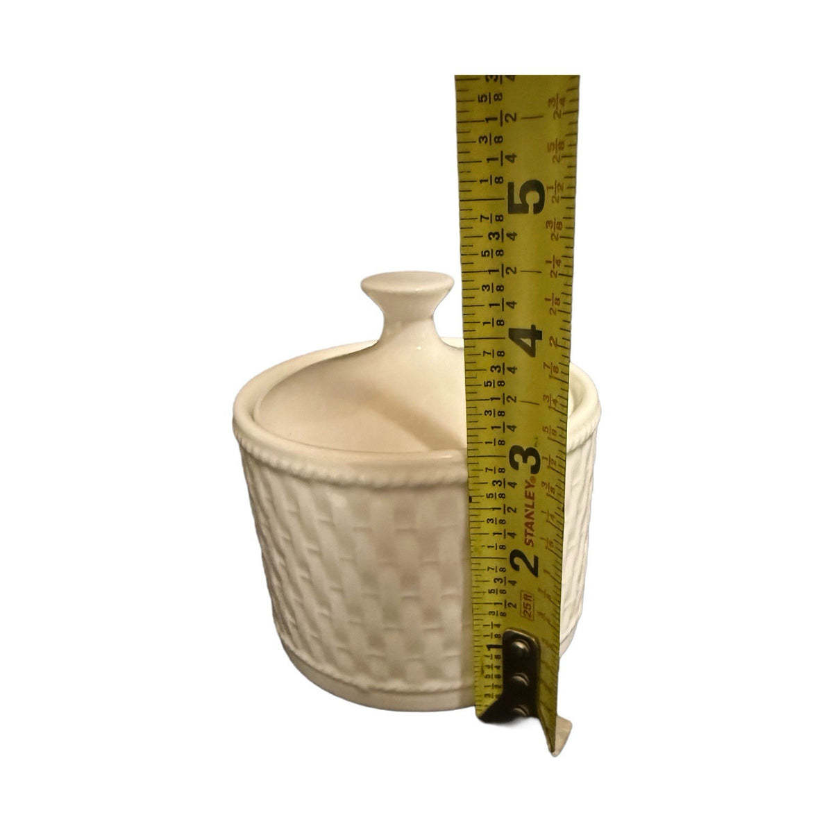 Oneida Wicker Cream & Sugar Bowl With Lid Stoneware