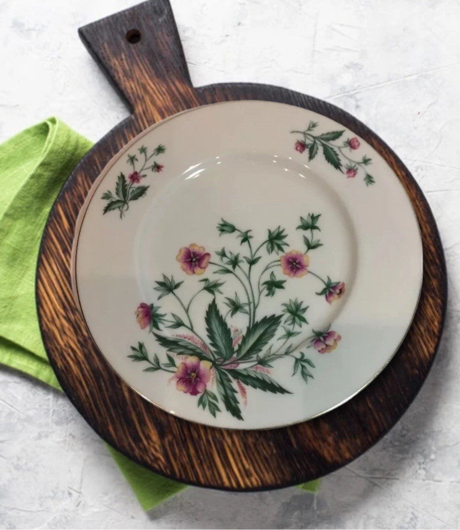 Lenox Country Garden W-302 Set of 7 Dinner Plates 10.5” USA Floral Gold Trim