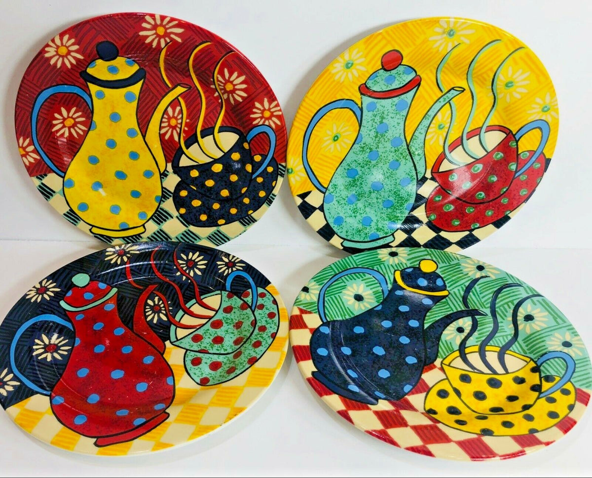 Set of 4 Dessert Plates By Porcelain Treasures Collection