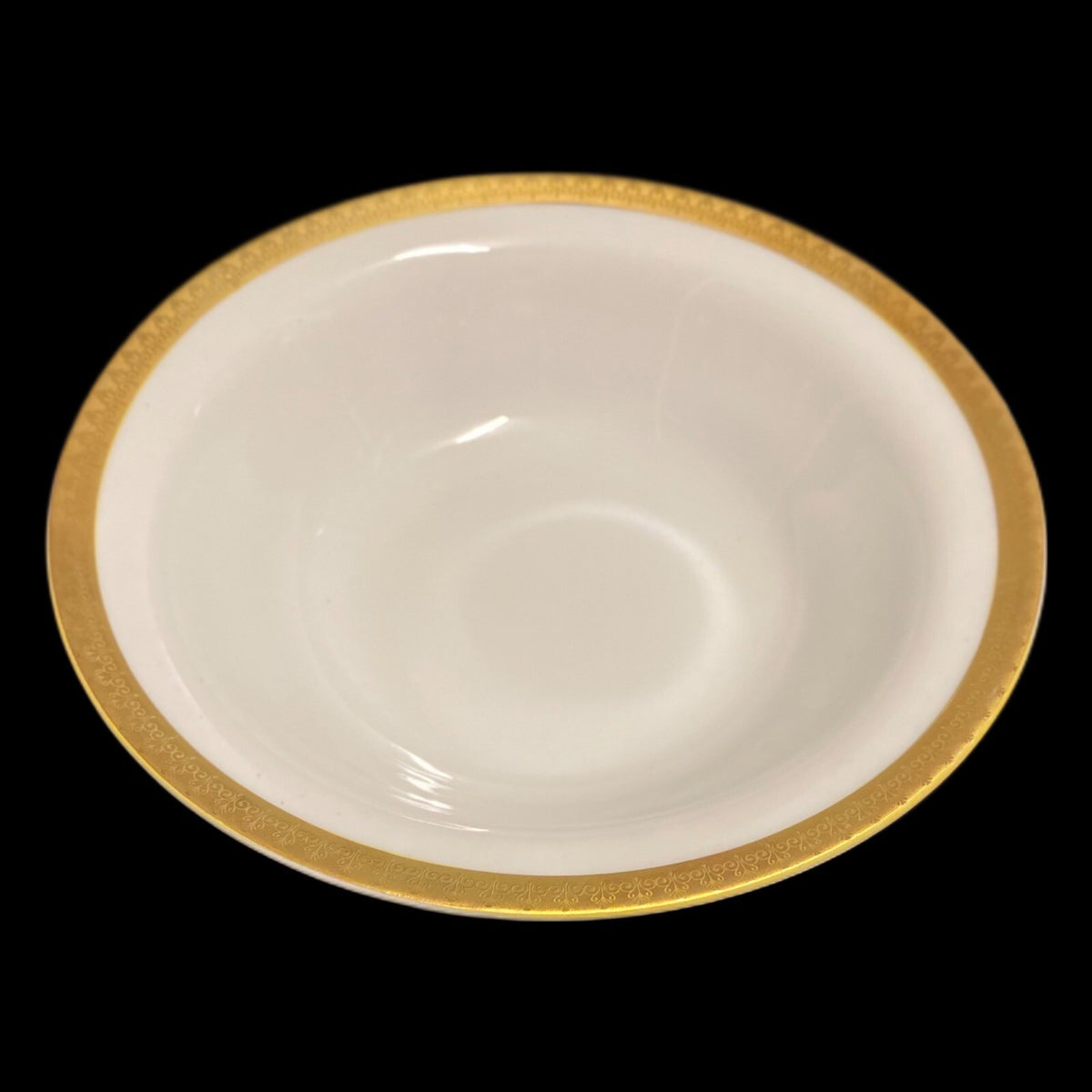 Gabbay QUEEN VICTORIA Vegetable Serving Bowl Ceramic White Gold Border Trim