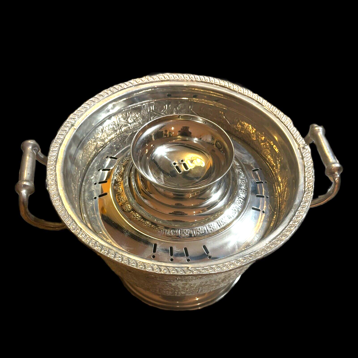 Moroccan Basin & Kettle Traditional Hand Wash Hand Hammered Brass Nickel Silver