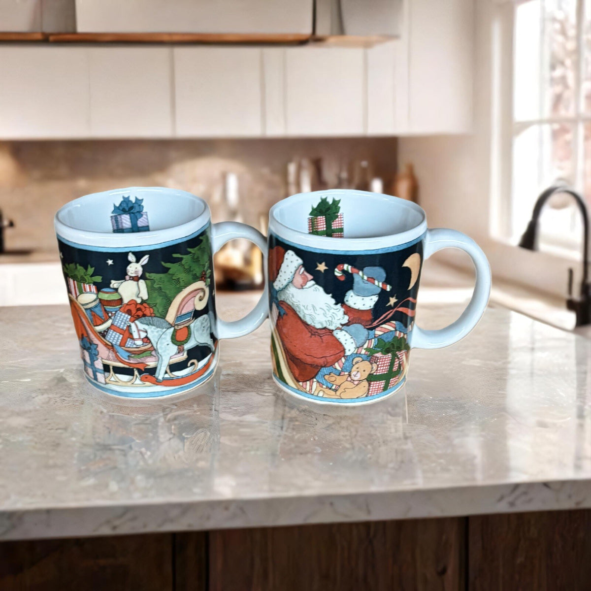 Vintage Susan Winget 2-Mugs Christmas Certified Int’l Ceramic Coffee Tea Cups