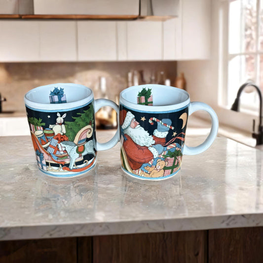 Vintage Susan Winget 2-Mugs Christmas Certified Int’l Ceramic Coffee Tea Cups