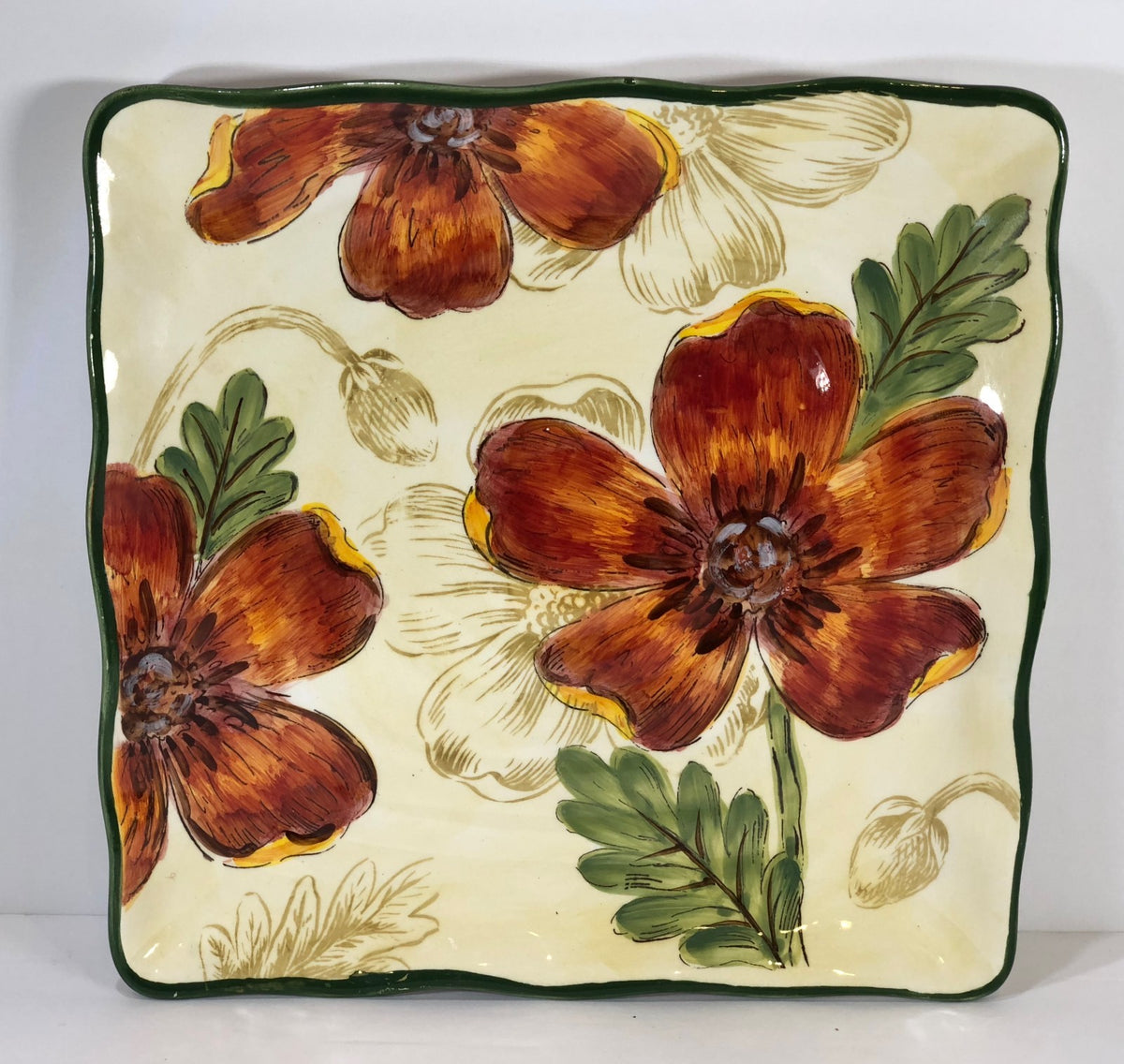 Rare Maxcera "Poppy Garden" Hand-Painted Ceramic Collection