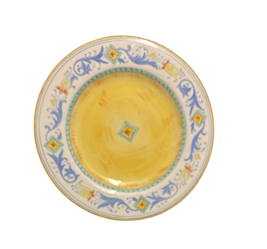 Keridesign Desert Ridge Imports 7 Salad Dessert Plates 8 3/8” Yellow Floral