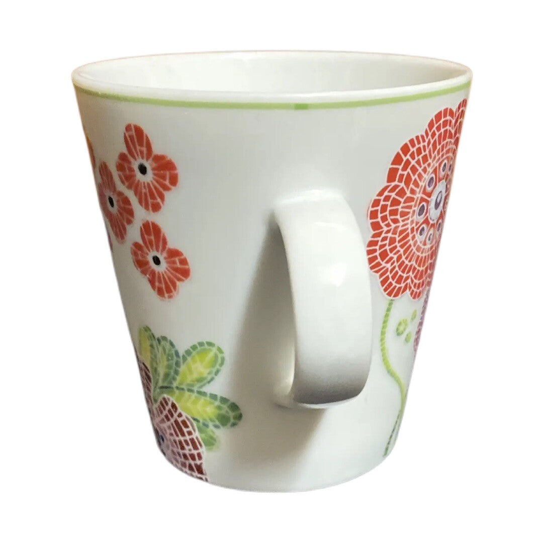 Anthropologie MOSAIC SPRING FLORAL Ceramic Mug Japan Botanical Gardens Daisy Bee
