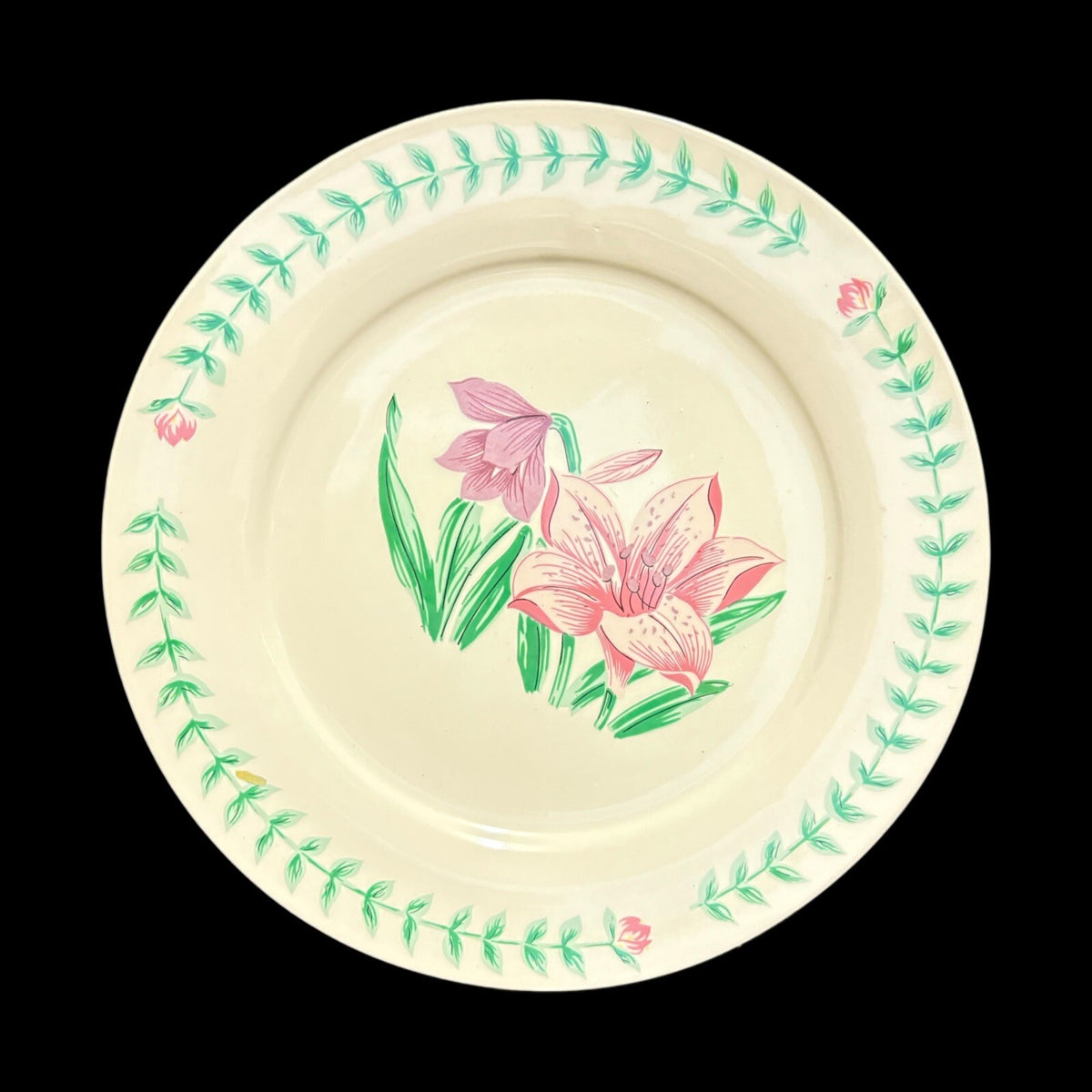 Tabletops Unlimited BOTANICA 1-Dinner Plate Floral Pink Lavender Green Ceramic