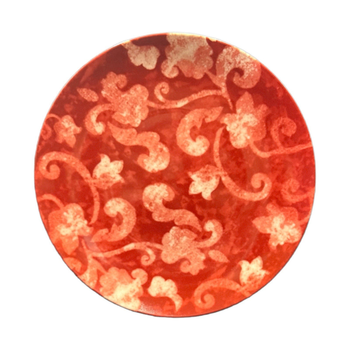 Set of 4 Cordon Bleu BIA Red Scroll Plates 8” China 2007 Stoneware Dinnerware