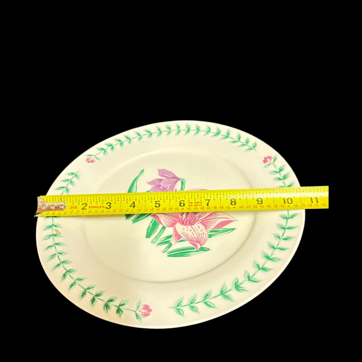 Tabletops Unlimited BOTANICA 1-Dinner Plate Floral Pink Lavender Green Ceramic