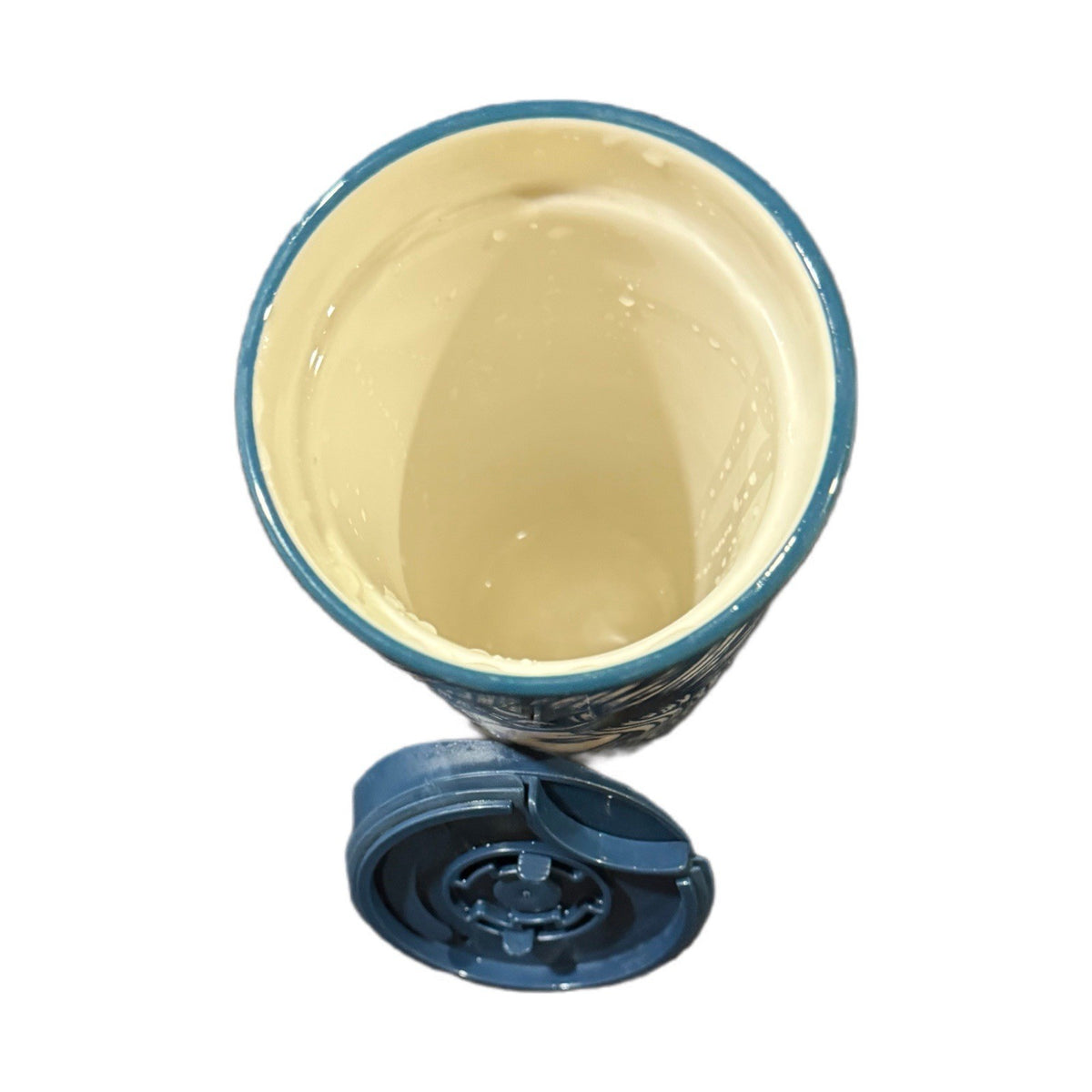 Starbucks 2016 Blue Siren Tumbler 12oz Gold Crown Limited Edition w/ Lid