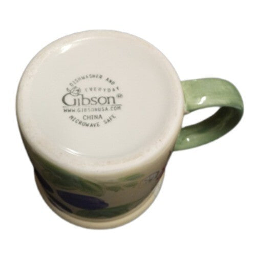 Gibson Designs FRUIT GROVE 3-Mugs Apples Pears 12 Oz Fruit & Flowers Coffee Cup