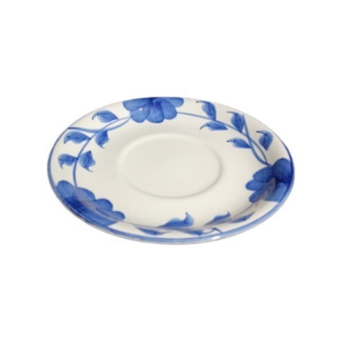 Gibson Designs LARKSPUR Saucer French Country Blue Flowers 6 1/4" Ceramic Dish