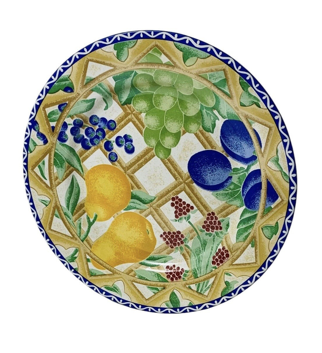 Set of 7 Sango Delight 4869 Salad Dessert Plates Fruit Pattern 7.75” D Stoneware
