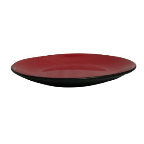 Gibson Designs SOHO LOUNGE 3-Salad Plates 8 ¼”D Burgundy Round Black Exterior