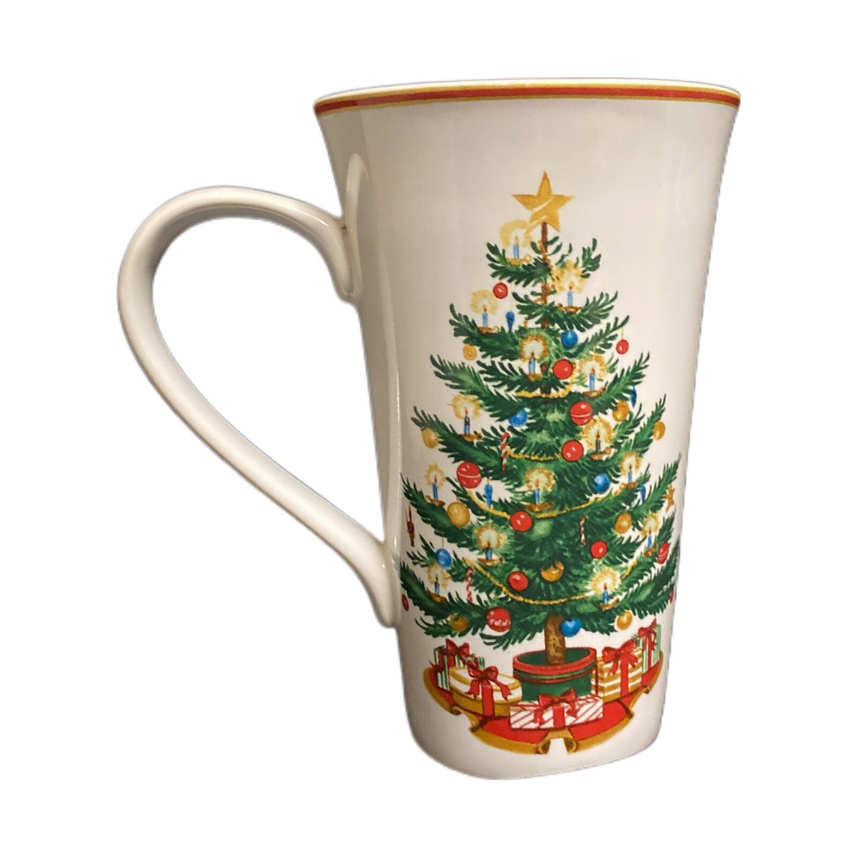 222 Fifth O' Tannenbaum Latte Mug Christmas Holidays Tree Gifts Presents Tea Cup