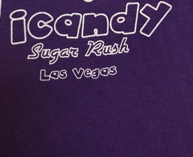 Next Level Apparel GIVE ME SOME SUGAR Women's Purple T-Shirt Top Short Sleeve SM