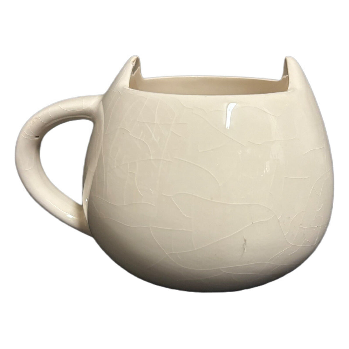 Cat Face Mug Black &  White Kitty With Ears Ceramic Coffee Tea Cup