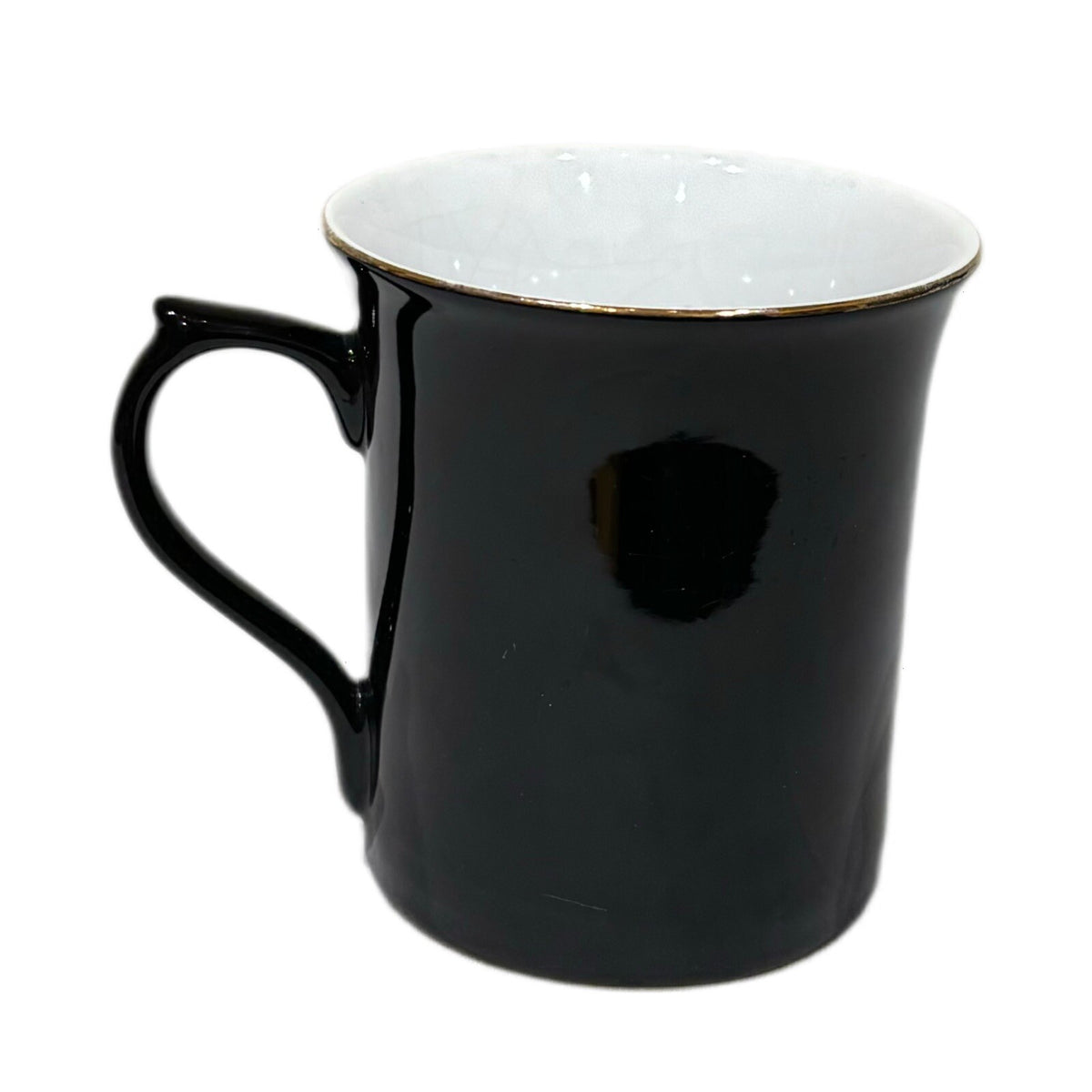 GEVALIA Black & Gold Trim Coffee Mug