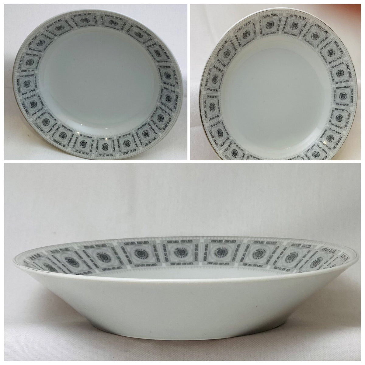 Vintage & Rare Norleans "APOLLO" Fine China Geometric Design Rim Soup