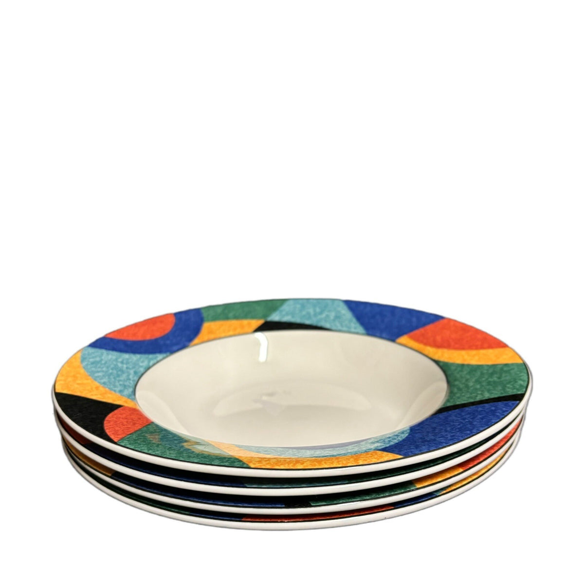 Victoria & Beale 4-Rim Soup Bowls Casual ACCENTS 9019 Porcelain Pasta Dish