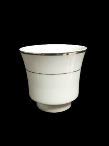 Gibson Designs Anniversary Platinum Cup & Saucer Set of 4 8 oz White China