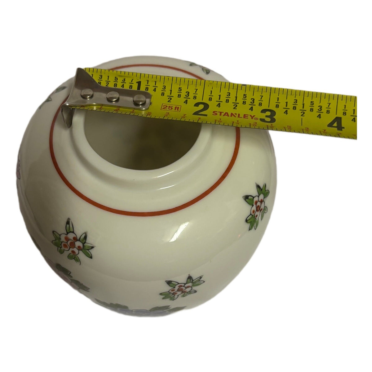 Vintage Japanese Ginger Jar with Lid Hand-Painted Floral Porcelain Design Japan