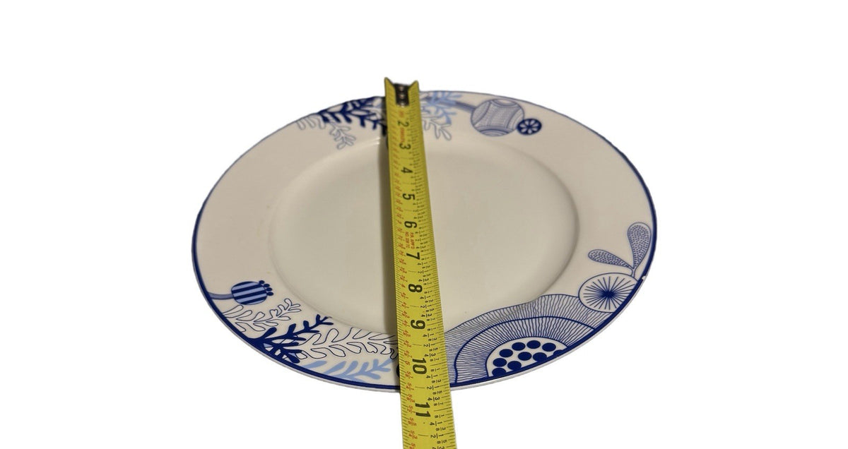 Doublewhale Dinner Plates Set of 4 Blue Coral Penny Cai Design 10.75” Ocean Art