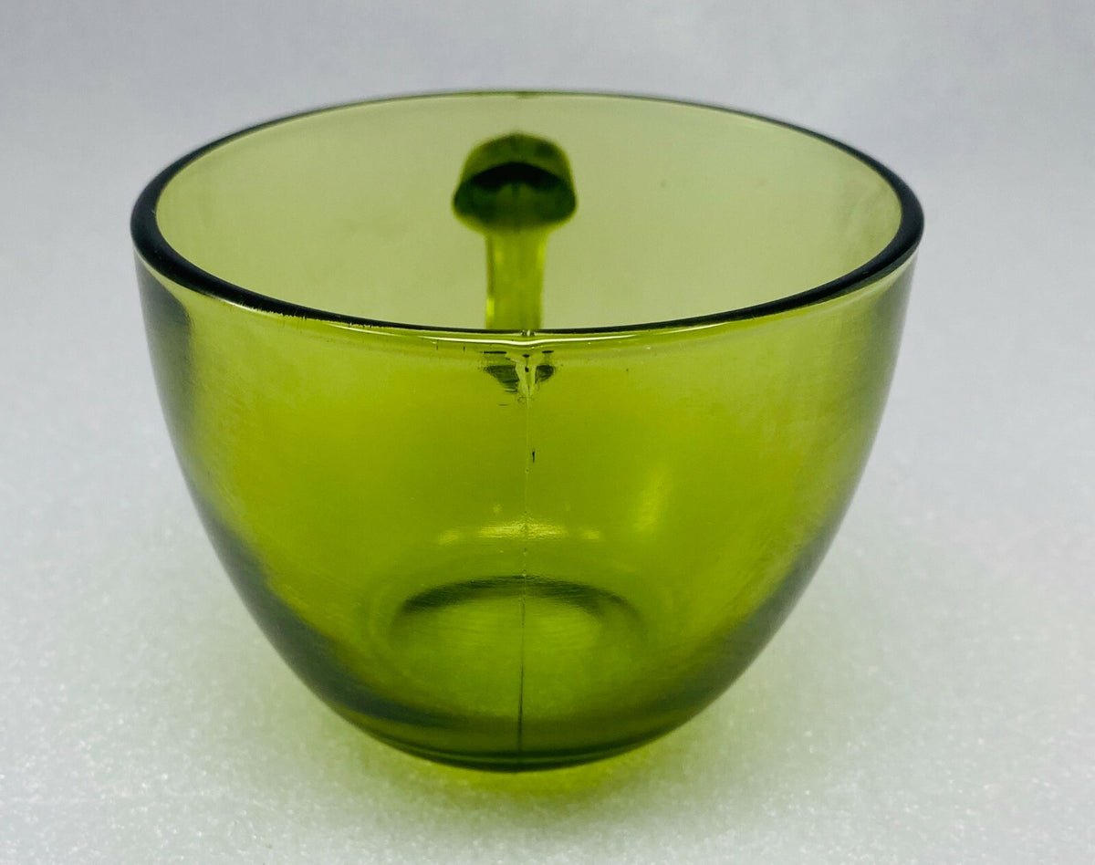 Vintage Indiana Glass Sunburst Mid Century Olive Green One Cup & Plate Set