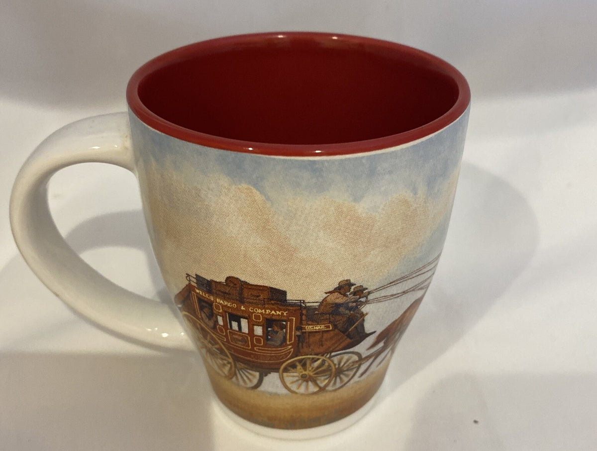 Wells Fargo Bank Stagecoach Coffee Cup John Rush Art 12 oz. Promo Ceramic Mug